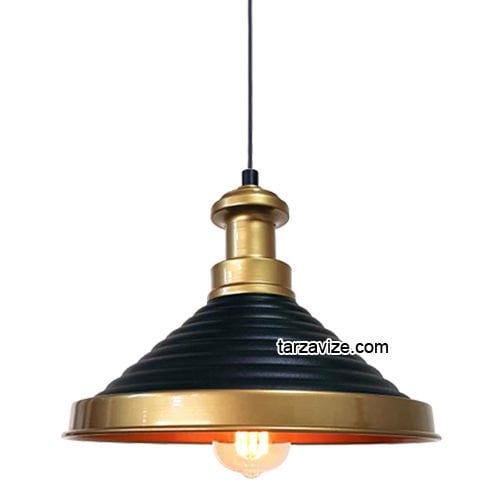 Tarzavize TRT15 Dekoratif Siyah Tekli Retro Modern Sarkıt Avize