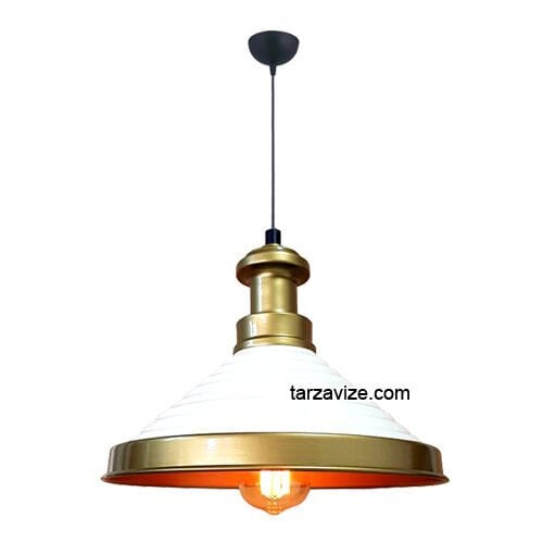 Tarzavize TRT16 Dekoratif Beyaz Tekli Retro Modern Sarkıt Avize