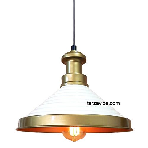 Tarzavize TRT16 Dekoratif Beyaz Tekli Retro Modern Sarkıt Avize