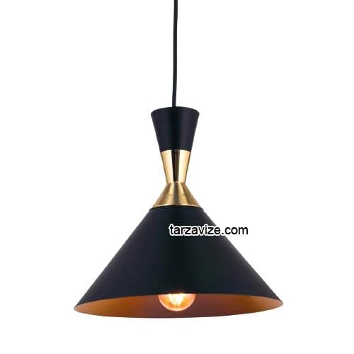 Tarzavize TRT17 Dekoratif Siyah Tekli Retro Modern Sarkıt Avize