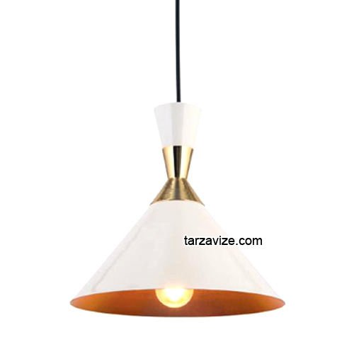 Tarzavize TRT18 Dekoratif Beyaz Tekli Retro Modern Sarkıt Avize