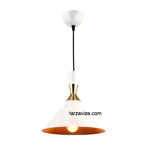 Tarzavize TRT18 Dekoratif Beyaz Tekli Retro Modern Sarkıt Avize