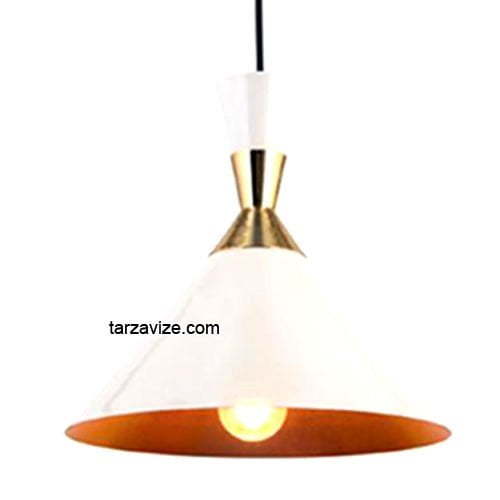 Tarzavize TRT18 Dekoratif Beyaz Tekli Retro Modern Sarkıt Avize