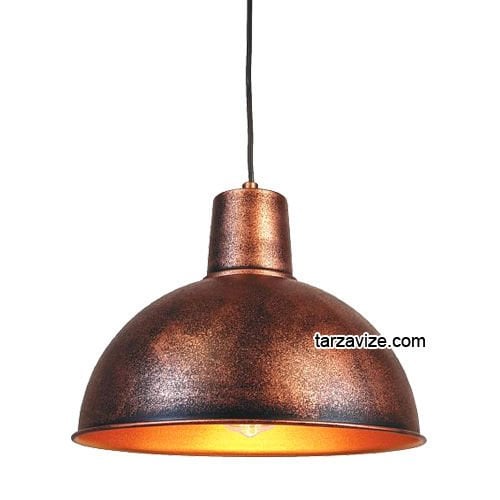 Tarzavize TRT19 Dekoratif Bakır Eskitme Tekli Retro Modern Sarkıt Avize