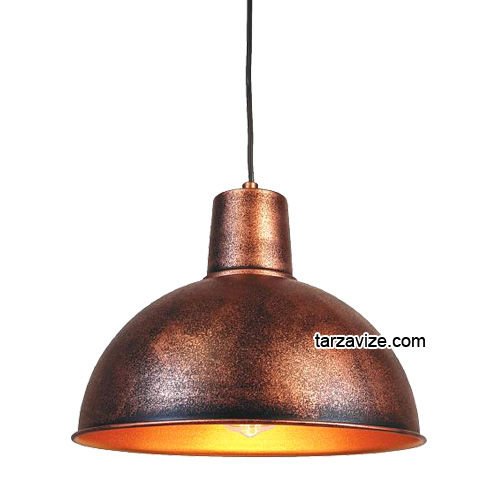 Tarzavize TRT19 Dekoratif Bakır Eskitme Tekli Retro Modern Sarkıt Avize