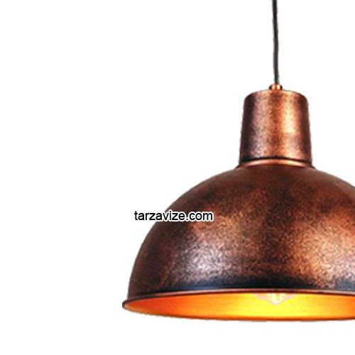 Tarzavize TRT19 Dekoratif Bakır Eskitme Tekli Retro Modern Sarkıt Avize