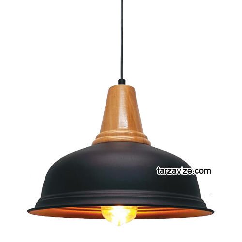 Tarzavize TRT20 Dekoratif Siyah Tekli Retro Modern Sarkıt Avize