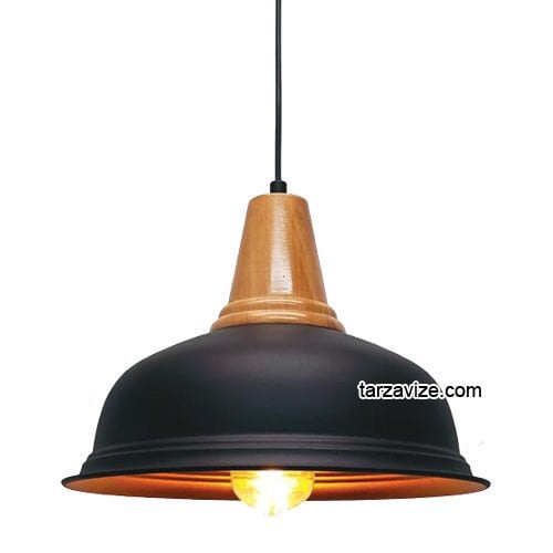 Tarzavize TRT20 Dekoratif Siyah Tekli Retro Modern Sarkıt Avize