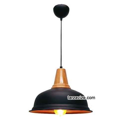 Tarzavize TRT20 Dekoratif Siyah Tekli Retro Modern Sarkıt Avize