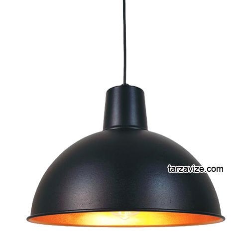 Tarzavize TRT22 Dekoratif Siyah Tekli Retro Modern Sarkıt Avize