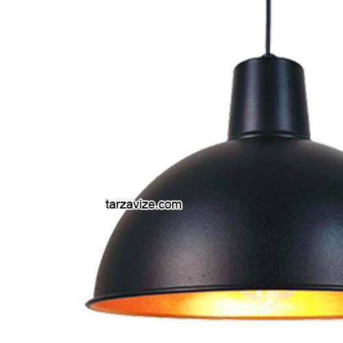 Tarzavize TRT22 Dekoratif Siyah Tekli Retro Modern Sarkıt Avize