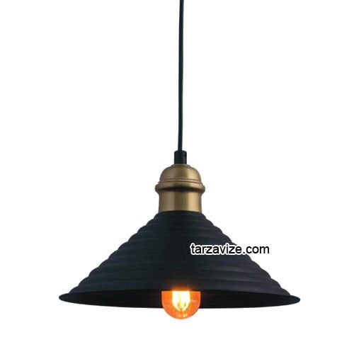 Tarzavize TRT26 Dekoratif Siyah Tekli Retro Modern Sarkıt Avize