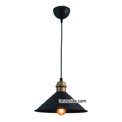Tarzavize TRT26 Dekoratif Siyah Tekli Retro Modern Sarkıt Avize