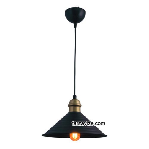 Tarzavize TRT26 Dekoratif Siyah Tekli Retro Modern Sarkıt Avize