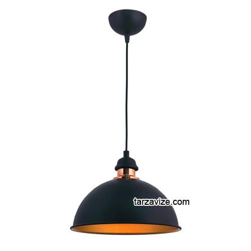 Tarzavize TRT27 Dekoratif Siyah Tekli Retro Modern Sarkıt Avize