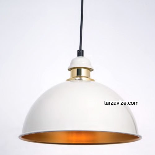 Tarzavize TRT29 Dekoratif Beyaz Tekli Retro Modern Sarkıt Avize