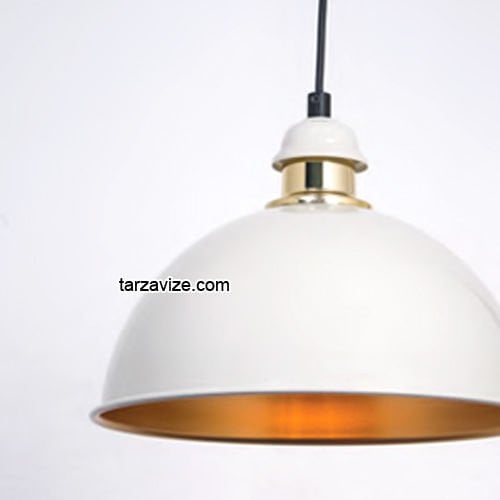 Tarzavize TRT29 Dekoratif Beyaz Tekli Retro Modern Sarkıt Avize