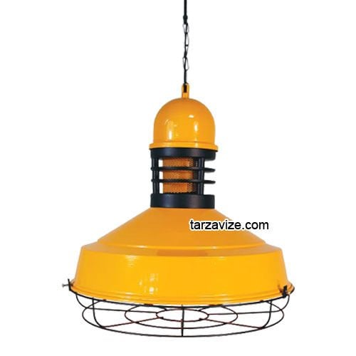 Tarzavize TRT30 Dekoratif Kafesli Sarı Tekli Retro Modern Sarkıt Avize