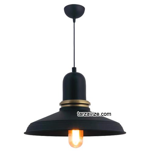 Tarzavize TRT31 Dekoratif Siyah Tekli Retro Modern Sarkıt Avize