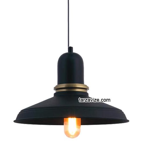 Tarzavize TRT31 Dekoratif Siyah Tekli Retro Modern Sarkıt Avize