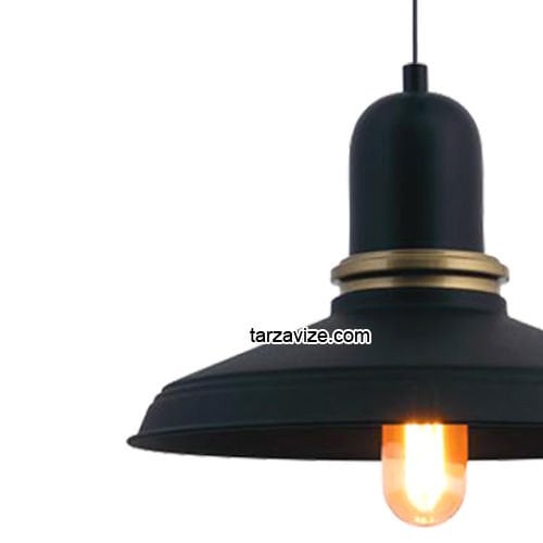 Tarzavize TRT31 Dekoratif Siyah Tekli Retro Modern Sarkıt Avize