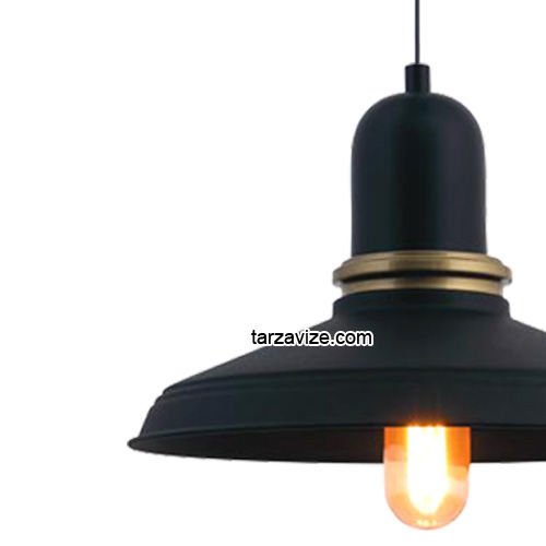 Tarzavize TRT31 Dekoratif Siyah Tekli Retro Modern Sarkıt Avize