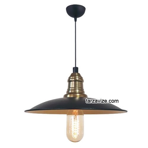 Tarzavize TRT32 Dekoratif Siyah Tekli Retro Modern Sarkıt Avize