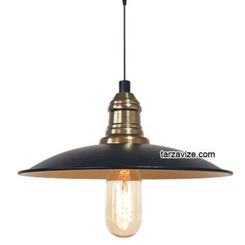 Tarzavize TRT32 Dekoratif Siyah Tekli Retro Modern Sarkıt Avize