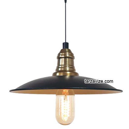 Tarzavize TRT32 Dekoratif Siyah Tekli Retro Modern Sarkıt Avize