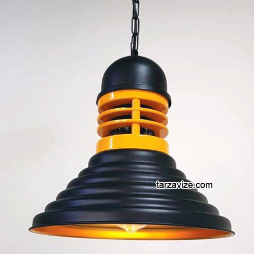 Tarzavize TRT33 Dekoratif Siyah Tekli Retro Modern Sarkıt Avize