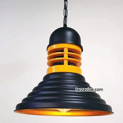 Tarzavize TRT33 Dekoratif Siyah Tekli Retro Modern Sarkıt Avize