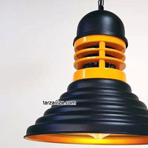 Tarzavize TRT33 Dekoratif Siyah Tekli Retro Modern Sarkıt Avize