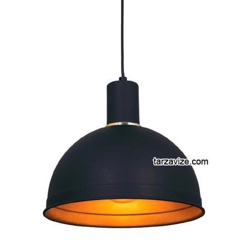 Tarzavize TRT35 Dekoratif Siyah Tekli Retro Modern Sarkıt Avize