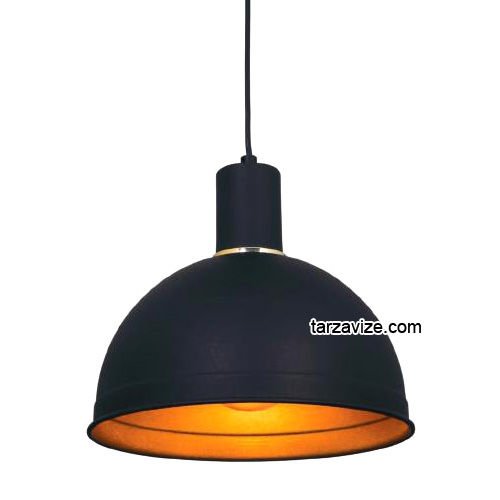 Tarzavize TRT35 Dekoratif Siyah Tekli Retro Modern Sarkıt Avize