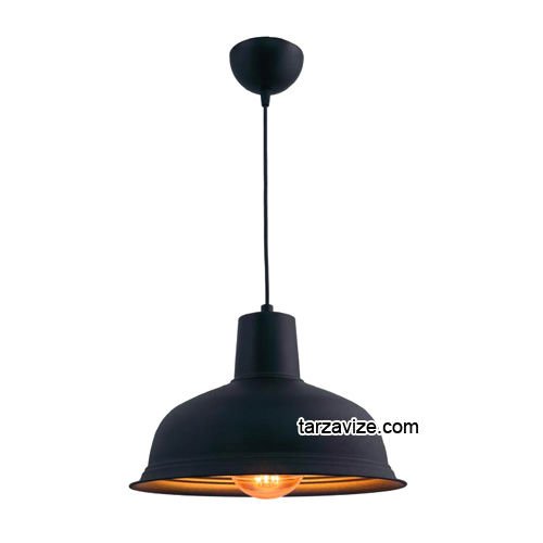 Tarzavize TRT36 Dekoratif Siyah Tekli Retro Modern Sarkıt Avize