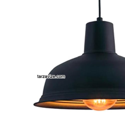 Tarzavize TRT36 Dekoratif Siyah Tekli Retro Modern Sarkıt Avize