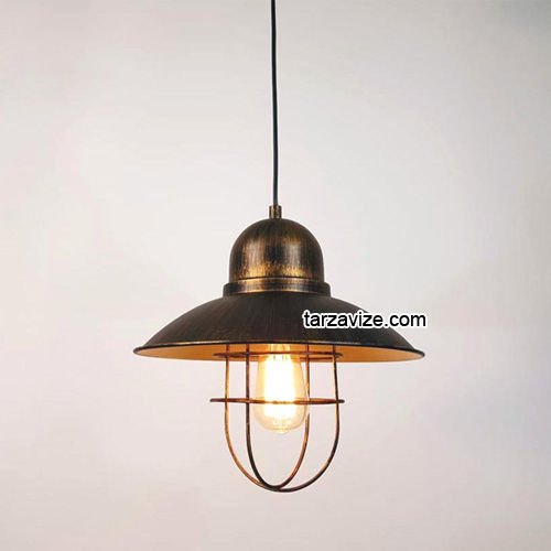 Tarzavize TRT38 Dekoratif Kafesli Eskitme Tekli Retro Modern Sarkıt Avize