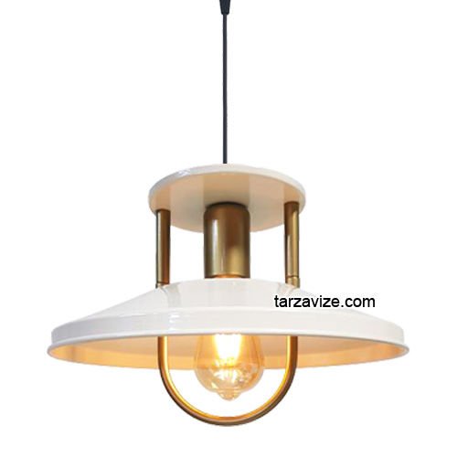 Tarzavize TRT39 Dekoratif Kafesli Beyaz Tekli Retro Modern Sarkıt Avize