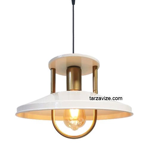 Tarzavize TRT39 Dekoratif Kafesli Beyaz Tekli Retro Modern Sarkıt Avize