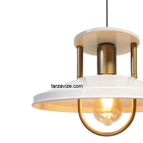 Tarzavize TRT39 Dekoratif Kafesli Beyaz Tekli Retro Modern Sarkıt Avize