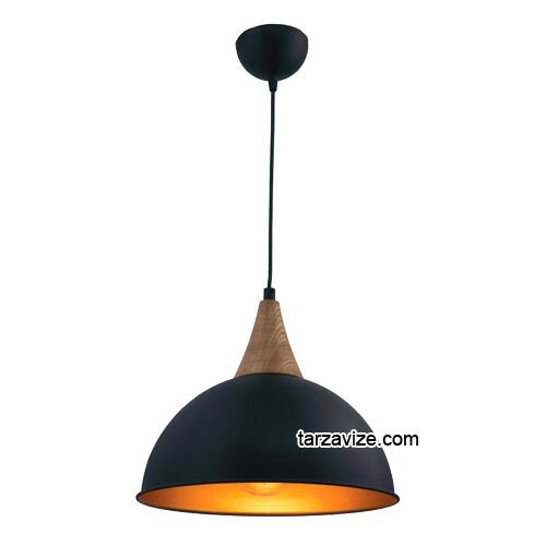Tarzavize TRT41 Dekoratif Siyah Tekli Retro Modern Sarkıt Avize