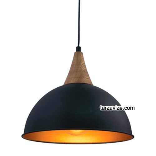 Tarzavize TRT41 Dekoratif Siyah Tekli Retro Modern Sarkıt Avize