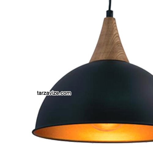 Tarzavize TRT41 Dekoratif Siyah Tekli Retro Modern Sarkıt Avize