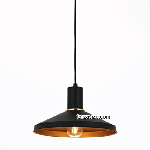 Tarzavize TRT42 Dekoratif Siyah Tekli Retro Modern Sarkıt Avize