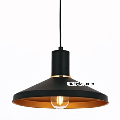 Tarzavize TRT42 Dekoratif Siyah Tekli Retro Modern Sarkıt Avize