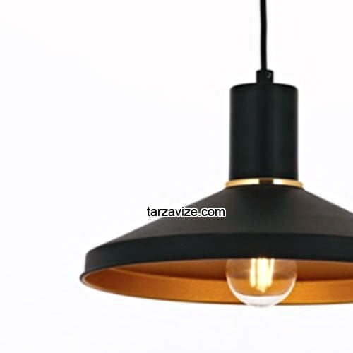 Tarzavize TRT42 Dekoratif Siyah Tekli Retro Modern Sarkıt Avize