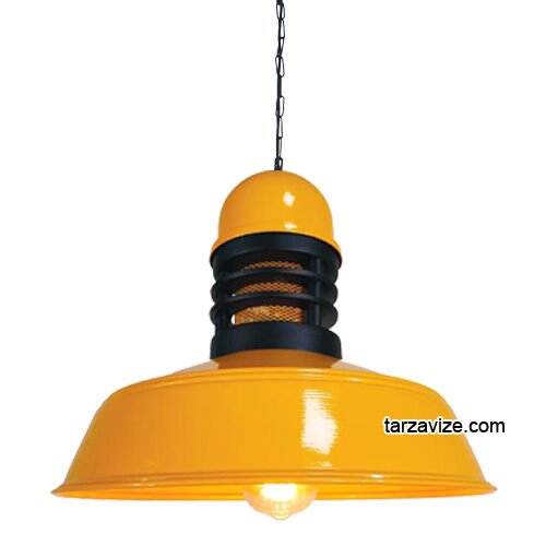 Tarzavize TRT44 Dekoratif Sarı Tekli Retro Modern Sarkıt Avize