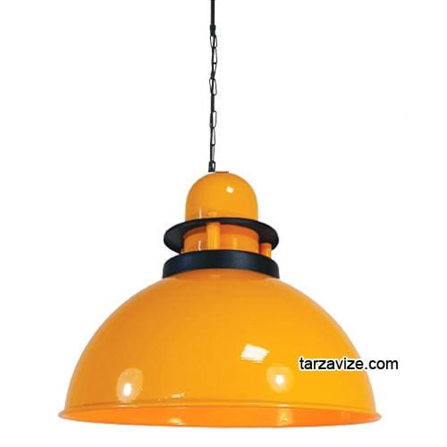 Tarzavize TRT46 Dekoratif Sarı Tekli Retro Modern Sarkıt Avize