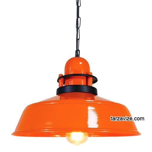 Tarzavize TRT47 Dekoratif Turuncu Tekli Retro Modern Sarkıt Avize