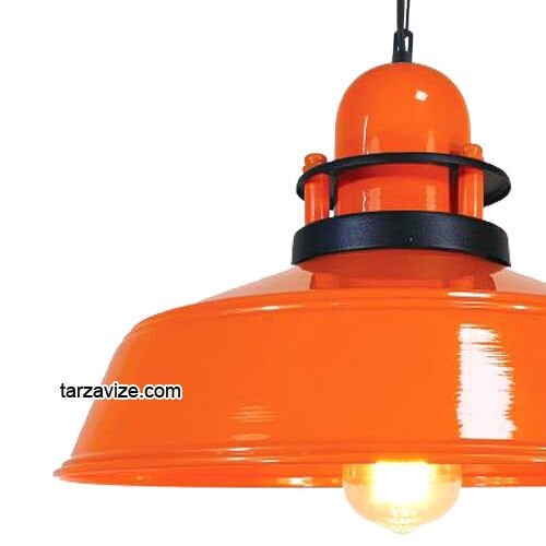 Tarzavize TRT47 Dekoratif Turuncu Tekli Retro Modern Sarkıt Avize
